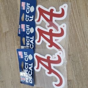 Alabama U die-cut decal. New bundle of 3.